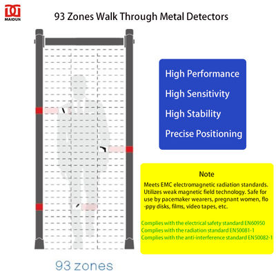 Station Security High Performance Multi-Zone Metal Detector Adjustable High Sensitivity Portable Walk Through Metal Detector